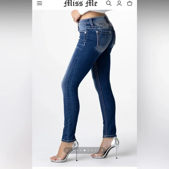 Miss Me Women's Blue Jeans ANGEL MONET SKINY JEANS NEW - washed but never worn - Picture 5 of 11